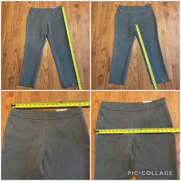 NWT Ellen Tracy Gray Modern Slim Mid Rise Side Zip Ankle Pants size 10 - Picture 12 of 12